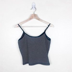 Vintage Express Striped Black & White Cropped Tank